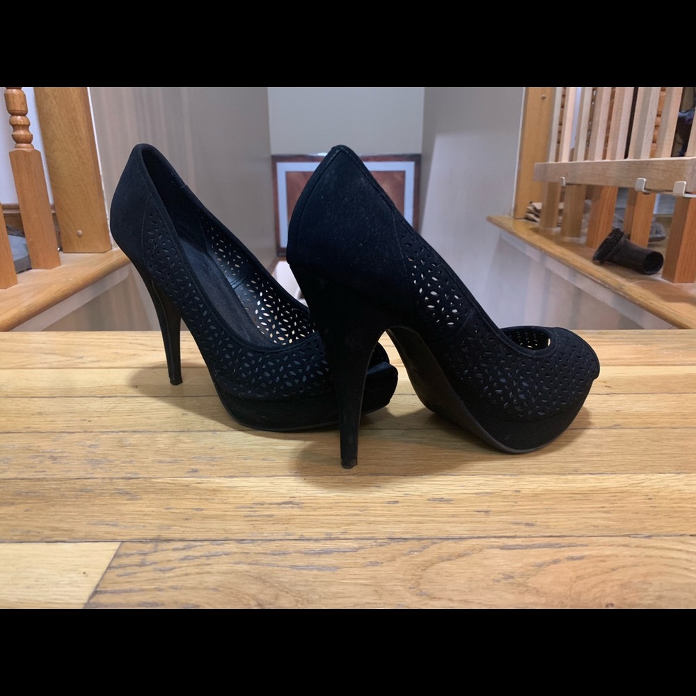 Apt 9 Black Platform Peep Toe High Heels